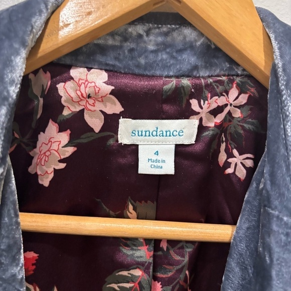 Sundance Beau Velvet Silk Blend Lined Floral Blazet Jacket Women’s Size 4 - Picture 10 of 14